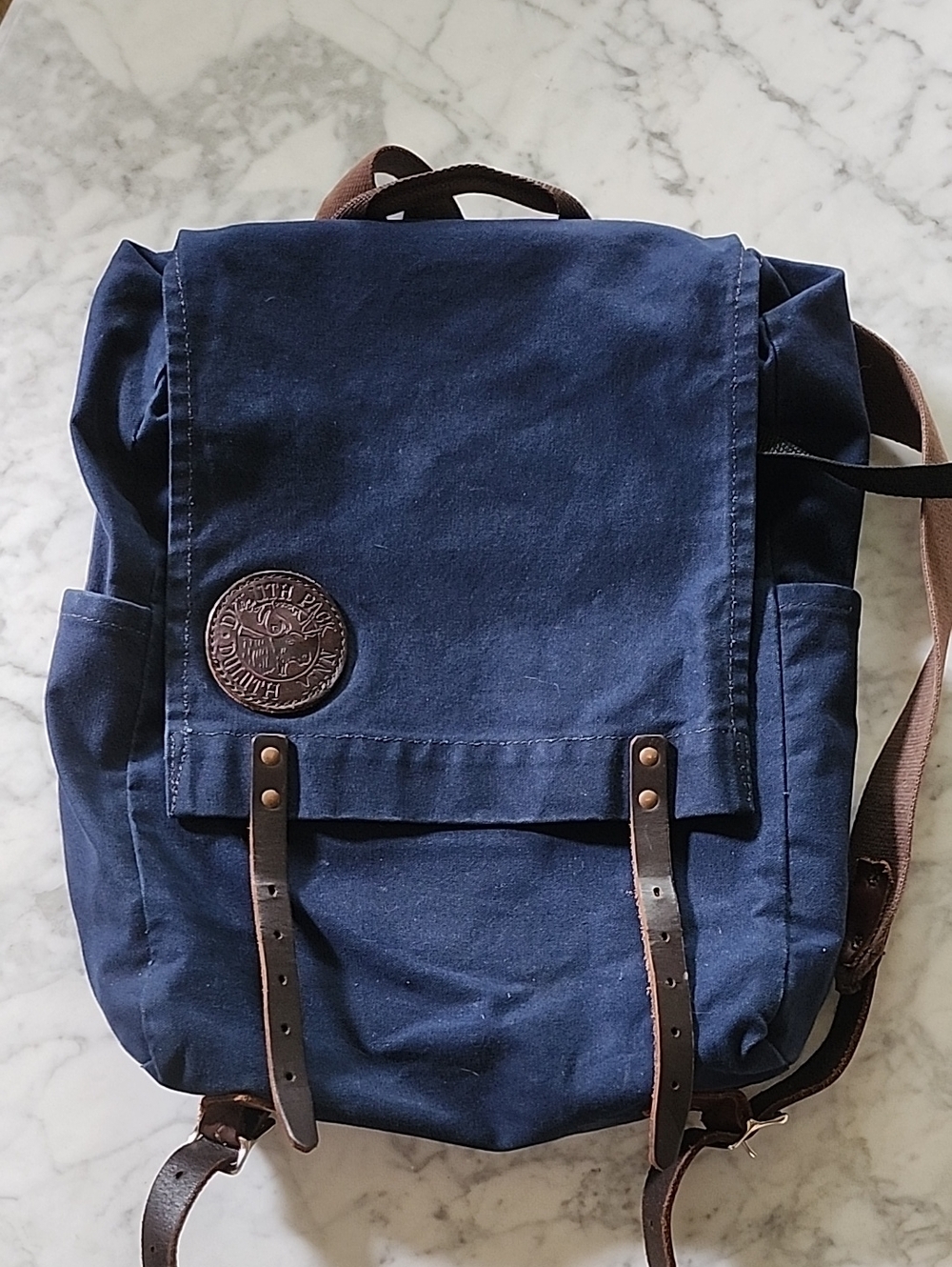 Duluth Pack Blue Canvas Laptop Scoutmaster Backpack